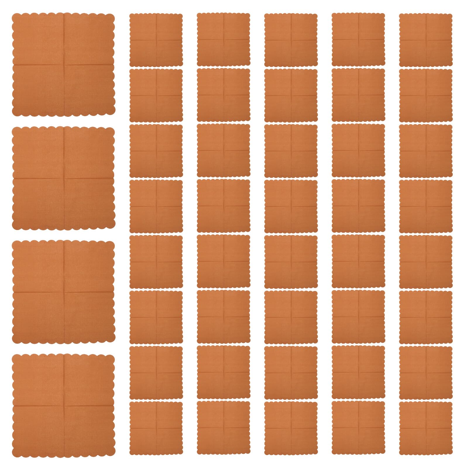 Healeved 100 Piezas Servilletas Desechables Kraft Marrones Festoneadas, 100 Unidades, Papel Absorbente para Restaurante, Fiesta y Banquetes, Servilletas Decorativas para Eventos y Uso