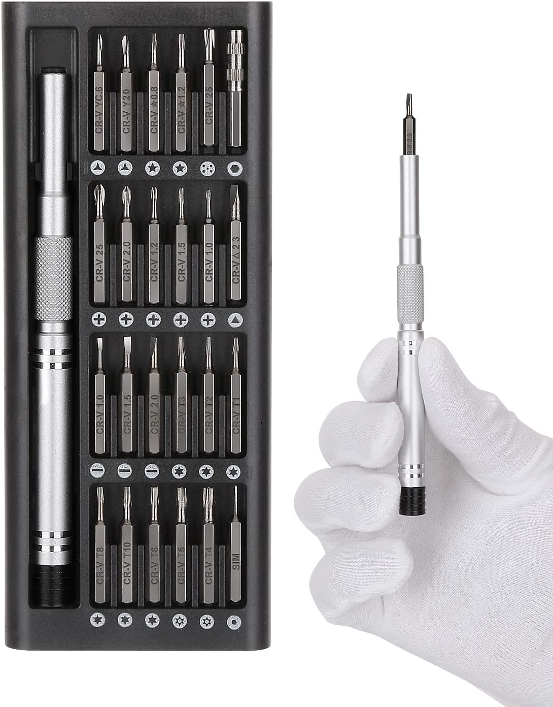 Precision Screwdriver Set, Homidic 24 in 1 Screwdriver Bits, Electronics Magnetic Driver Kit, Professional Repair Tool Kit for iPhone, Computer, MacBook, Watches, Camera, Laptop, Eyeglasses