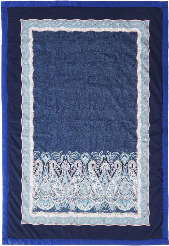 Bassetti Baumwoll-Plaid SABBIONETA Blau 135x190 – Produktbeschreibung