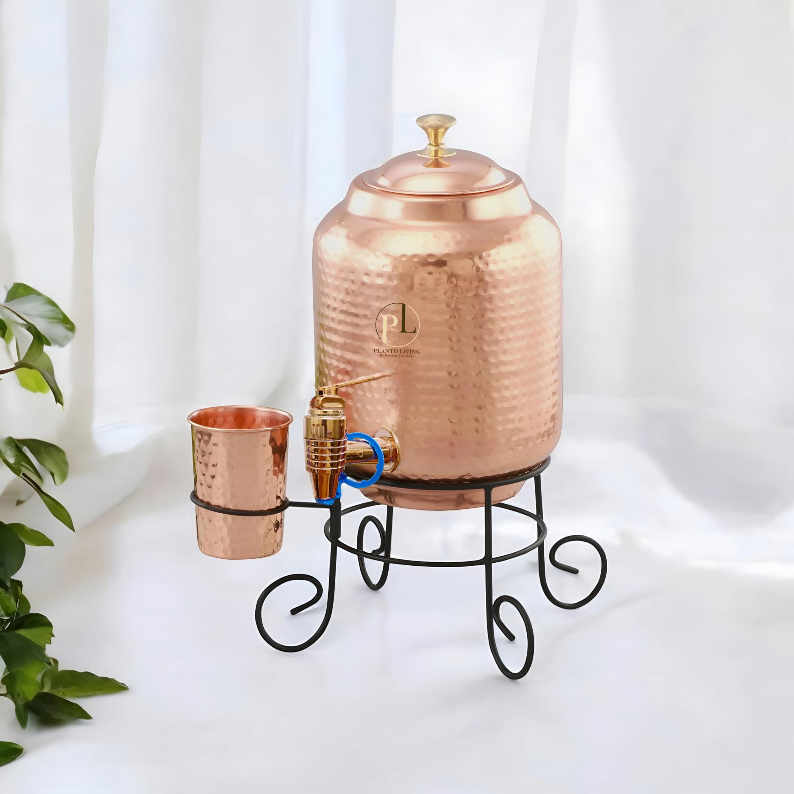 Pure Copper Water Dispenser 5 Litre Matka,Pot Container with 1 Copper Glass and Stand to Keep Water Beneficial in Winter | Pure Copper and Ayurvedic Health Benefits 5000ml-image-37