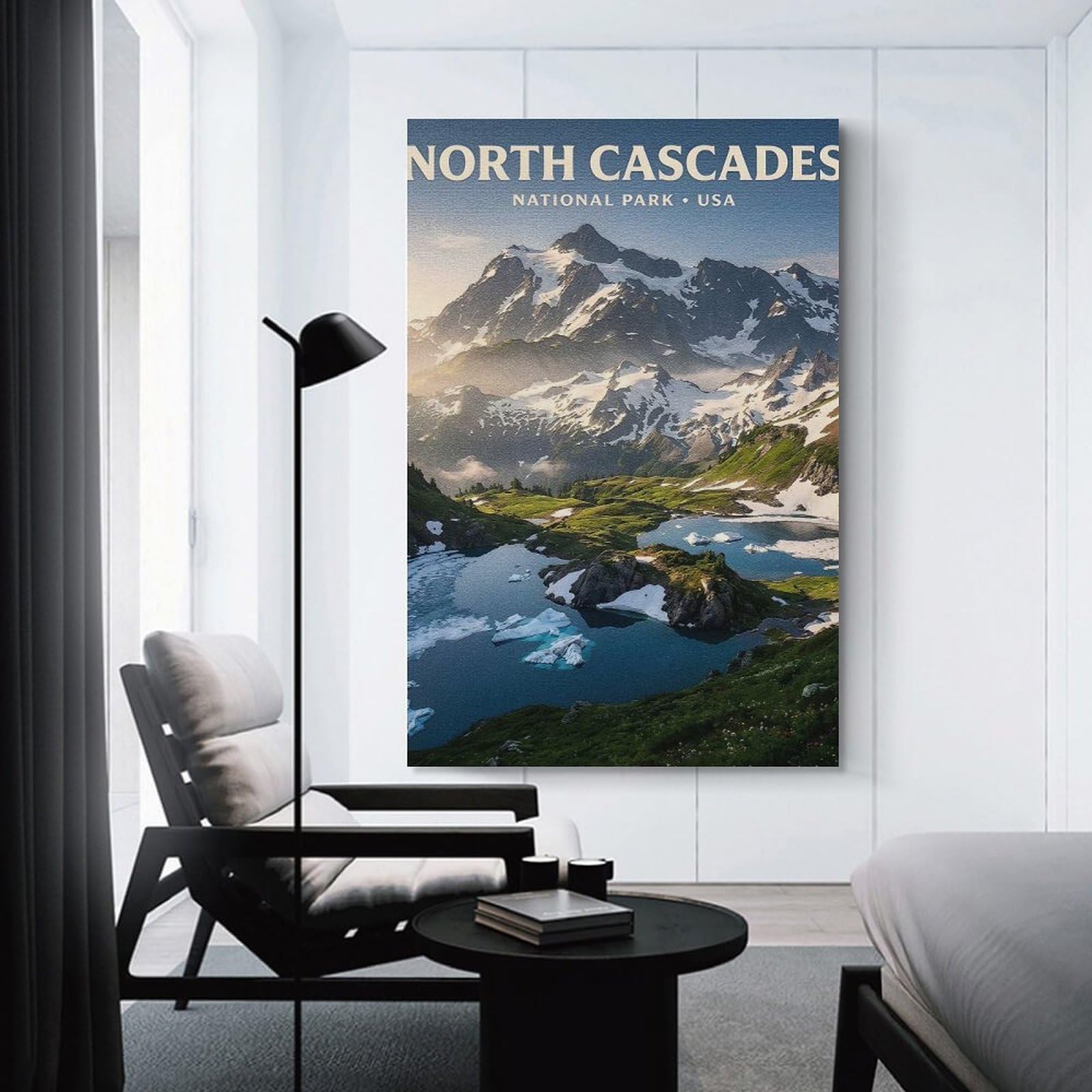 Junmoney North Cascades National Park Wall Art Print, 08x12inch(20x30cm), for Study, Office Or Focused Interiors, Home Office Artwork with Decorative Appeal