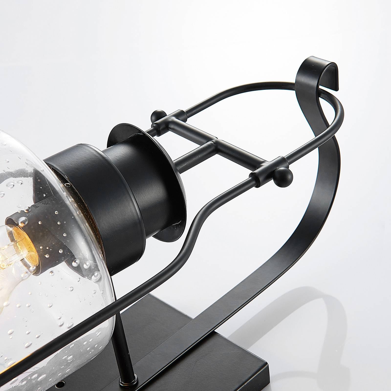 Lindby Wandleuchte, Wandlampe Innen (Laterne) Rozalie (Retro Vintage Antik) in Schwarz aus Metall (1 flammig E27) - Wandstrahler Wandbeleuchtung Schlafzimmer/Wohnzimmer Flurleuchte