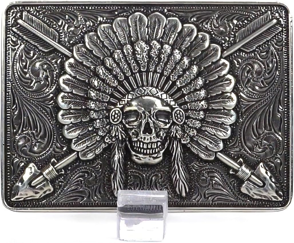 ARIAT Men’s Rectangle Chief Skull Buckle