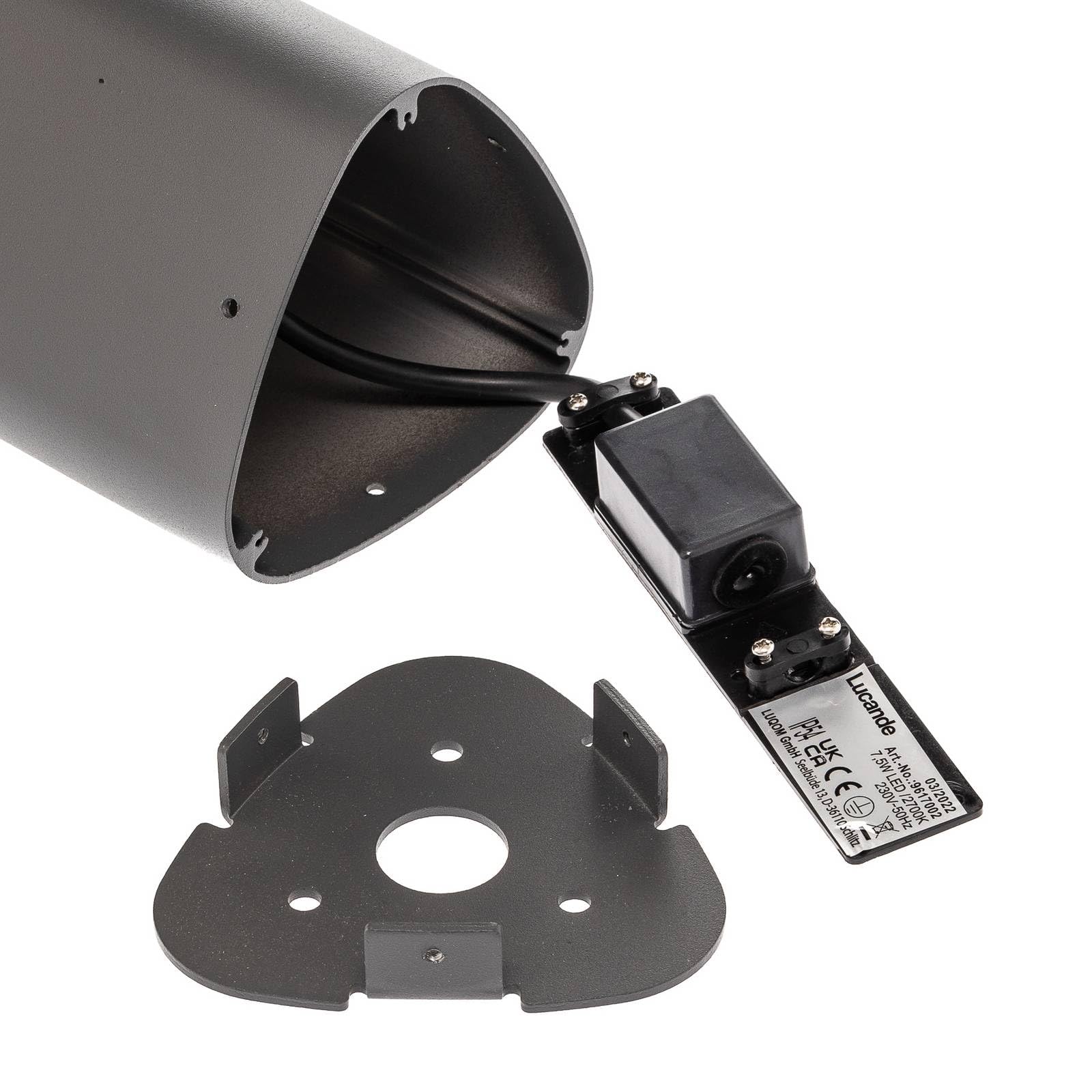 Lucande LED Außenleuchte Pirron (spritzwassergeschützt (Modern) in Schwarz aus Aluminium (90 flammig,) - Wegeleuchte Pollerleuchte Wegelampe Sockelleuchte