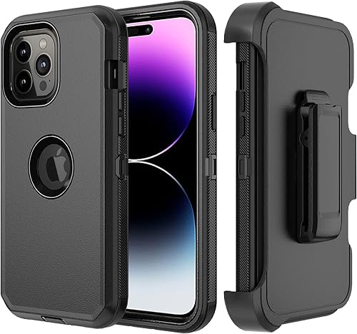 TASHHAR Funda de teléfono para iPhone 14 Pro Max, resistente a prueba de golpes, funda protectora con clip para cinturón para Apple iPhone 14 Pro