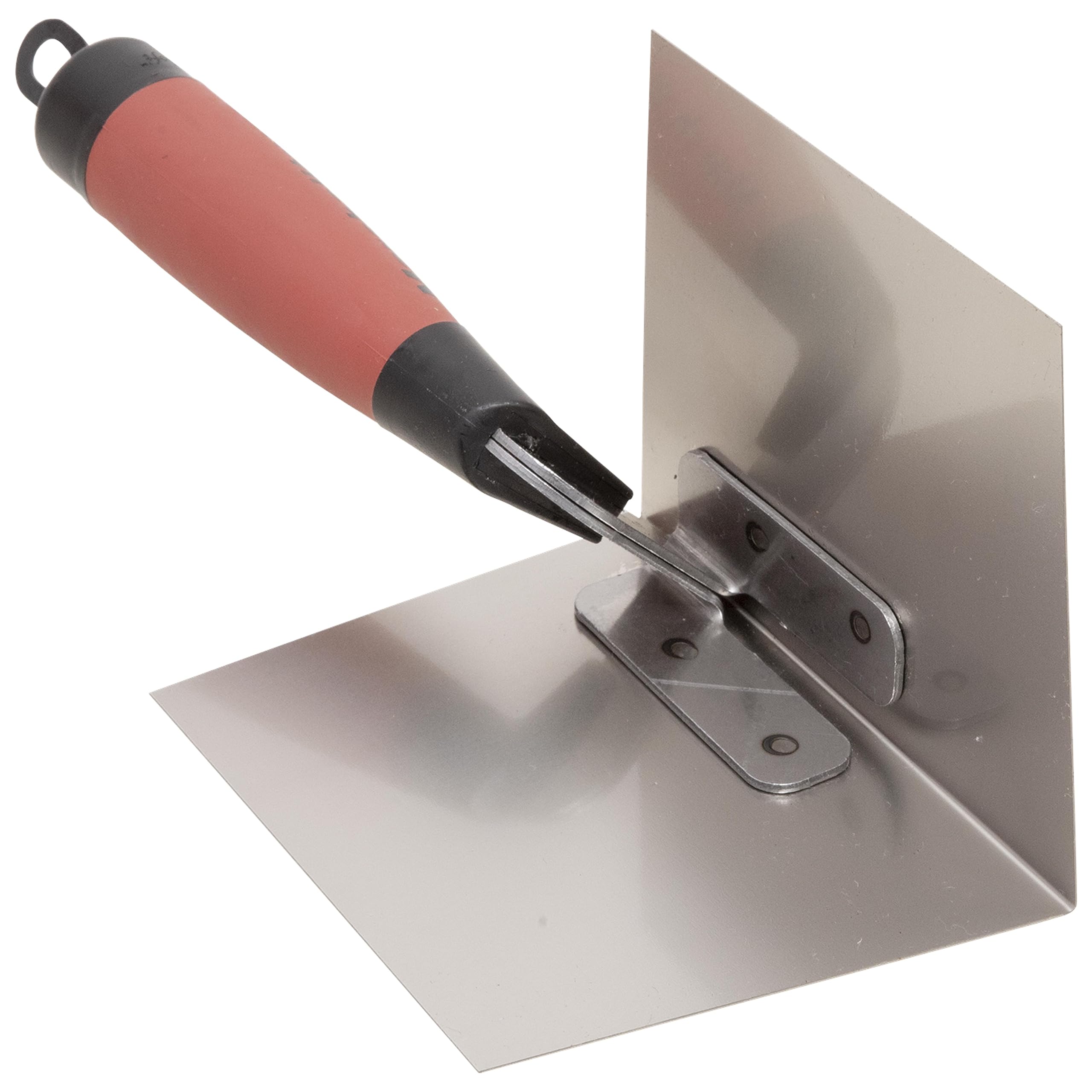 Frattazzo ad angolo interno Marshalltown sottile con manico DuraSoft, in acciaio inox, per muratori a secco e stuccatori, dimensioni: 127x95 mm