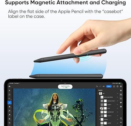 Miniatura 5 de Fintie Silicone Sleeve for Apple Pencil Pro & Apple Pencil 2nd Generation, Light Pen Skin Case Cover Soft Protective Pencil Grip Holder with 2 Nib