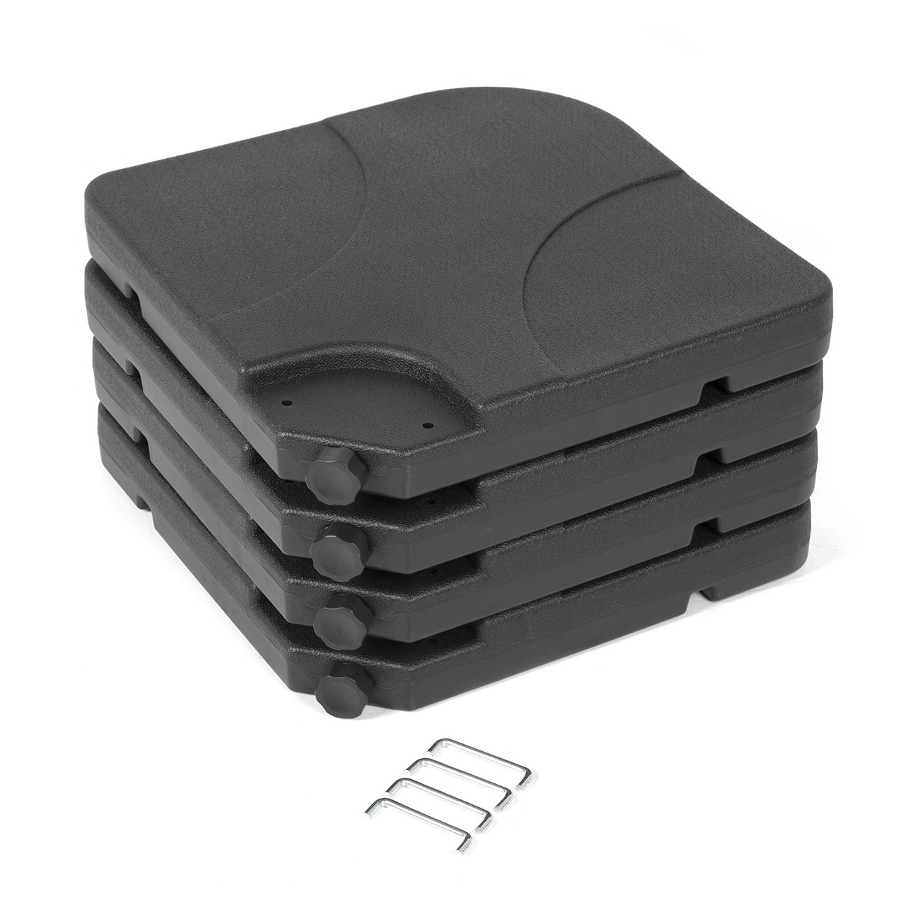 Sekey Pieds de parasols,Base remplissable d'eau et remplie de Sable,80-100kg, 100 x 100 cm, Noir