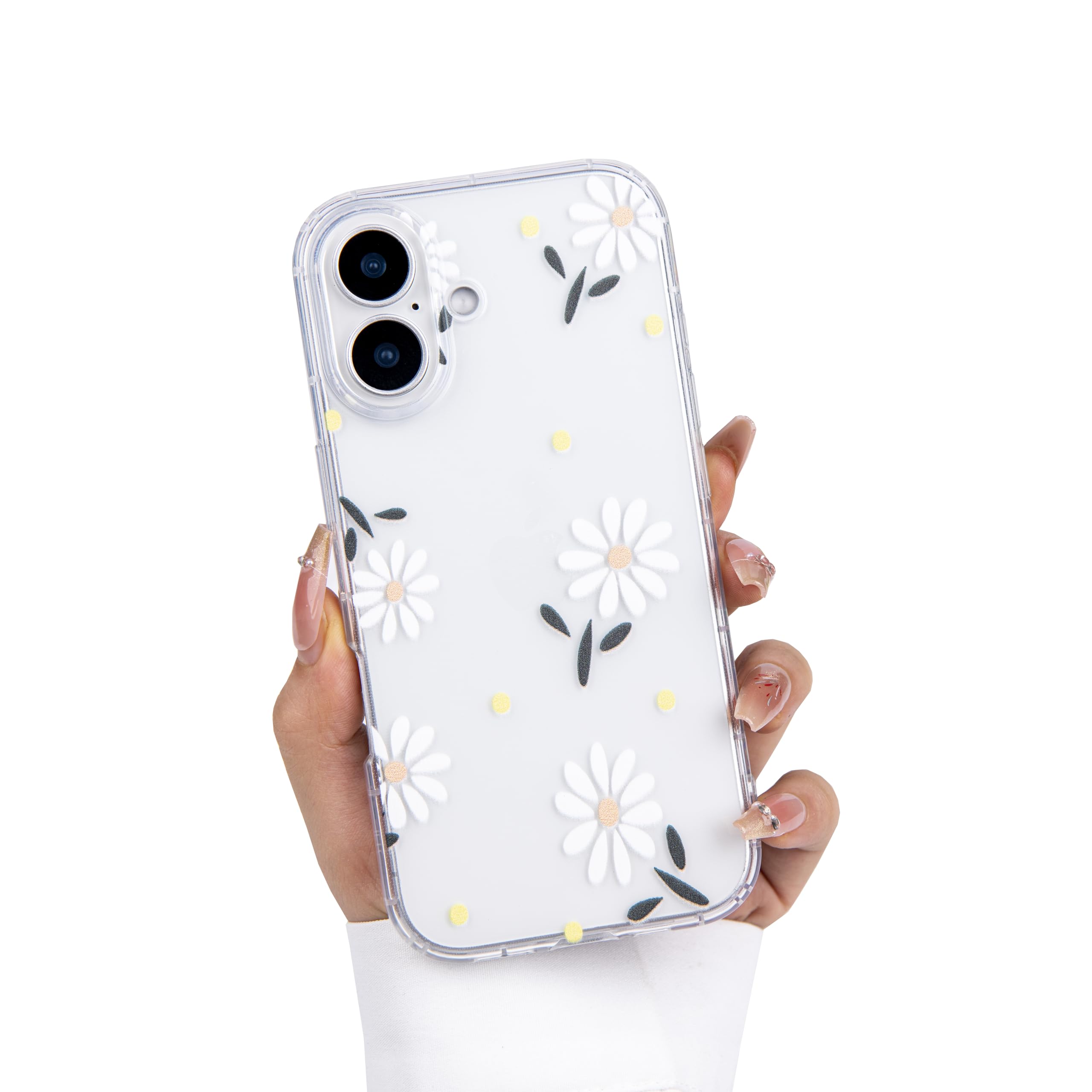 Einaily Hülle für iPhone 17 Case Crystal Clear Handyhülle Mode Chic Herz Muster Ultra Dünn Transparent Klare TPU Silikon Bumper Stoßfest Kratzfest Schutzhülle für iPhone 17 Slim Case Cover