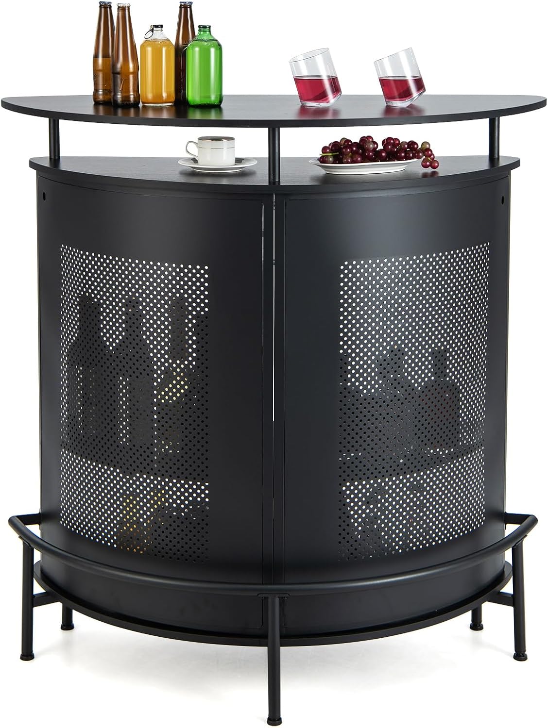 Giantex 4Tier Home Bar Unit Bar with Storage Shelves, 3