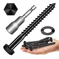 Vista 40 de Mywish (8 juegos) pernos de retraso de cabeza hexagonal de 1/2 x 3 pulgadas, tornillos de retraso resistentes con arandelas, pernos de acero