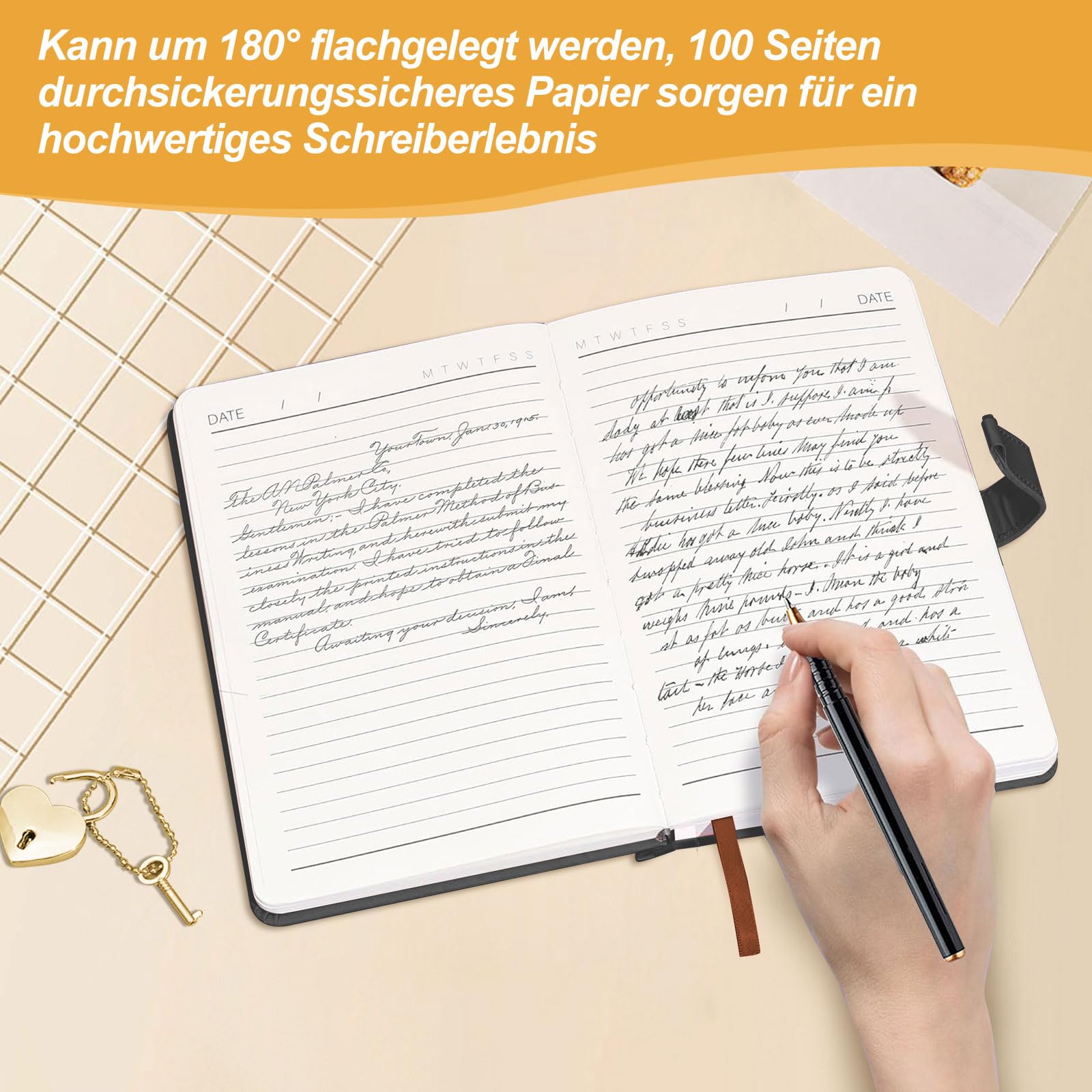 Lila Tagebuch Mit Herzschloss – 360 Seiten, Inkl. Kugelschreiber, Von Vyuwast (Geschenkidee)