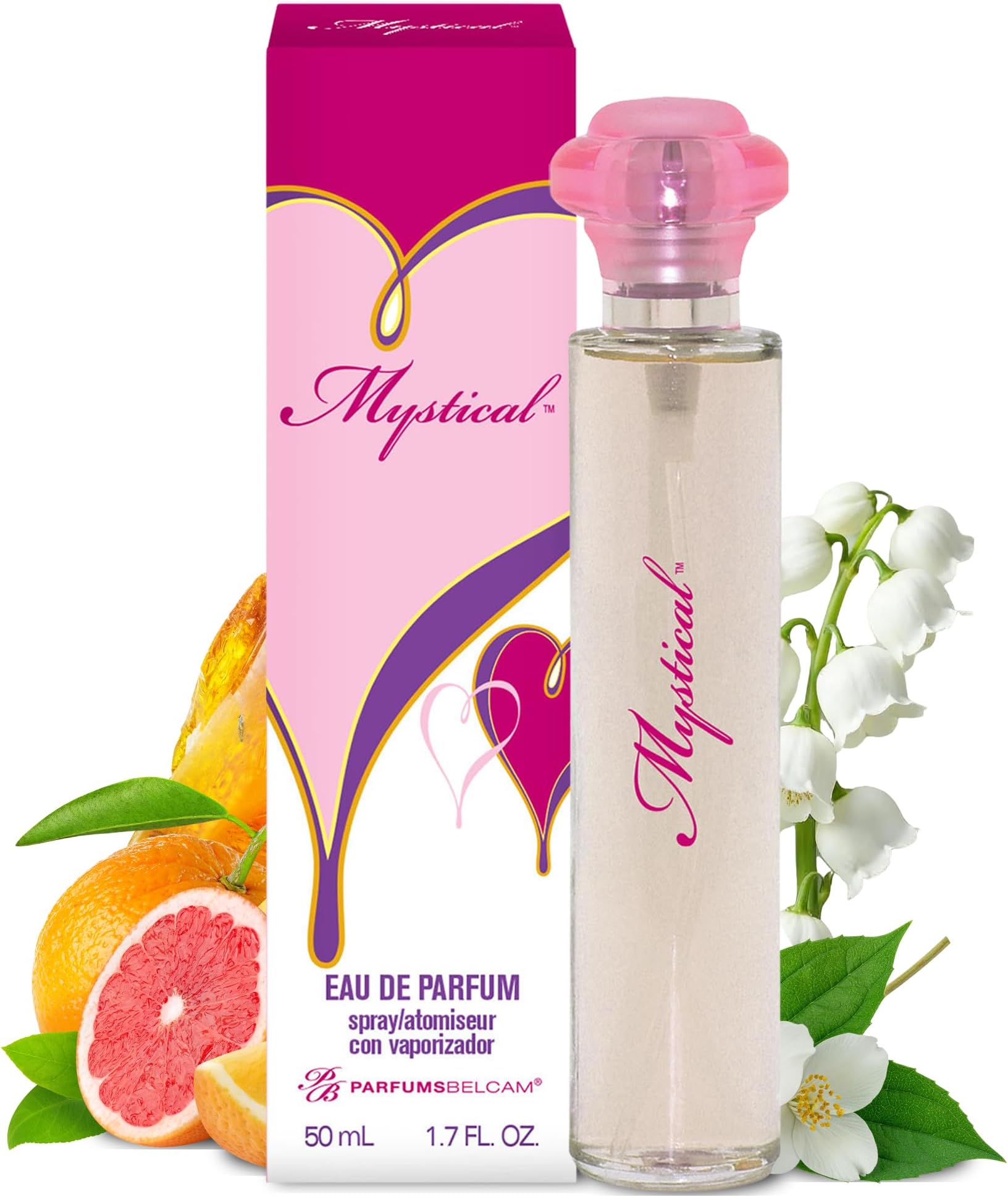 Mystical Eau de Parfum Spray for Women – Sweet Fruity Floral Perfume with Citrus, Jasmine, Muguet, Amber & Musk – Playful Feminine Perfume, Affordable Everyday Fragrance, 1.7 Fl Oz
