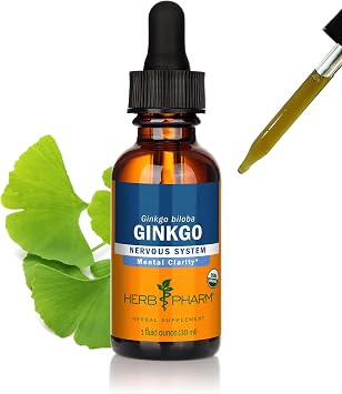 مستخلص سائل الجنكة العضوي المعتمد من Herb Pharm للذاكرة والتركيز - 1 أونصة