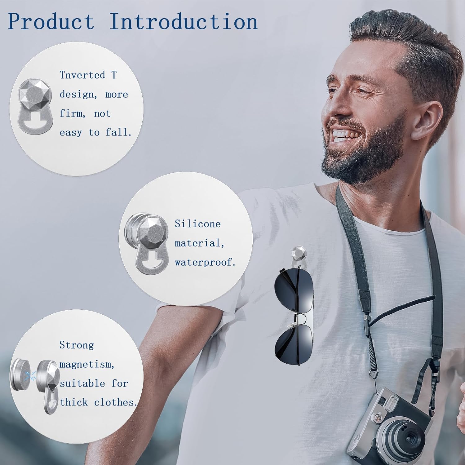 Magnetic Eyeglass Holder for Clothes Glasses Chain Strap Solution, Suitable for Sunglasses Reading Glasses Gift Idea