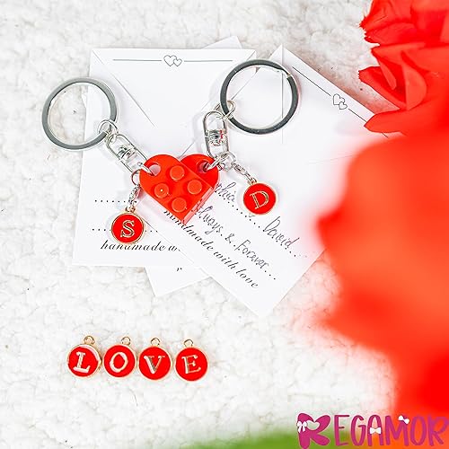 Miniatura 7 de Regamor Llavero de corazón a juego de ladrillo para pareja, novio, novia, día de San Valentín, regalo de Navidad, regalos para parejas