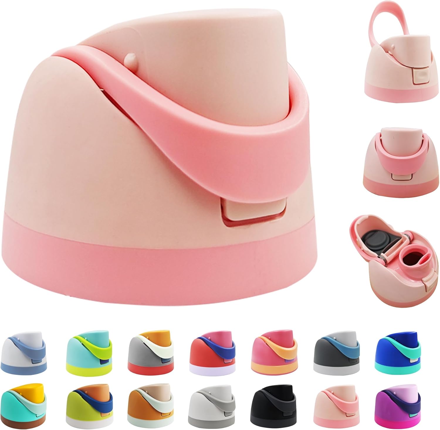 Replacement Cap for Owala Freesip,One Button Water Bottle Top Lid Compatible with Owala Cup 16oz 24oz 32oz 40oz, BPA-Free Replacement Lid Accessory for Owala Free Sip (Pink)