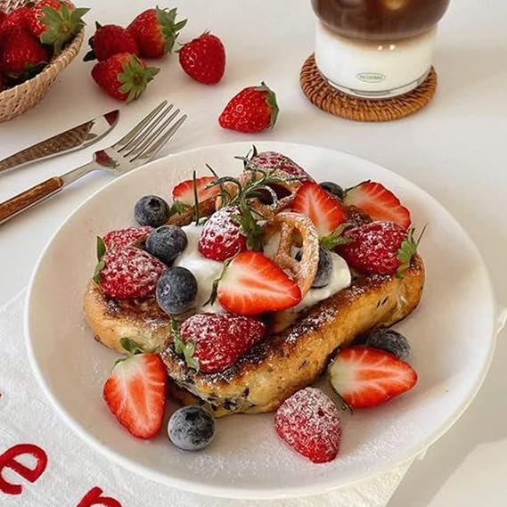UIBFCWN Ceramic Dessert Plates Set of 8, 14cm Small White Plates for Tapas Appetizer Cake Bread Butter, Mini White Dinner Plate, Round Small Dinnerware Saucer Sets, Ivory