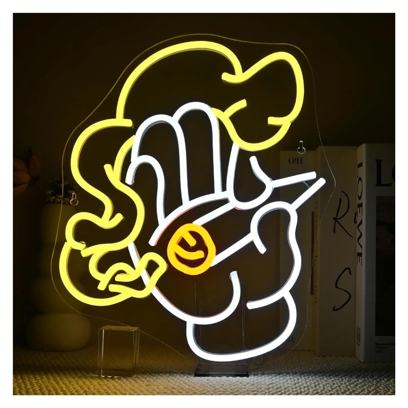 RONGCH Hanging Art Signs Holding Neon Sign for Bedroom Livingroom Club Bar Man Cave Party Wall Decoration 48x42cm