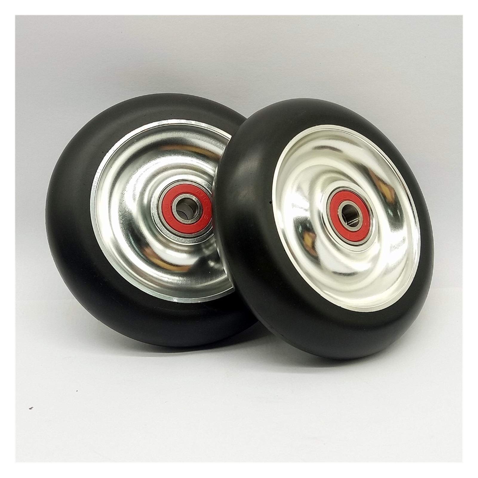 Générique Roue Trotinette Freestyle AntidéRapant 2pcs 100mm Freestyle Stub Scooter Roues avec Aluminium Alliage Haute Élasticité PU Rouettes de roulement PU