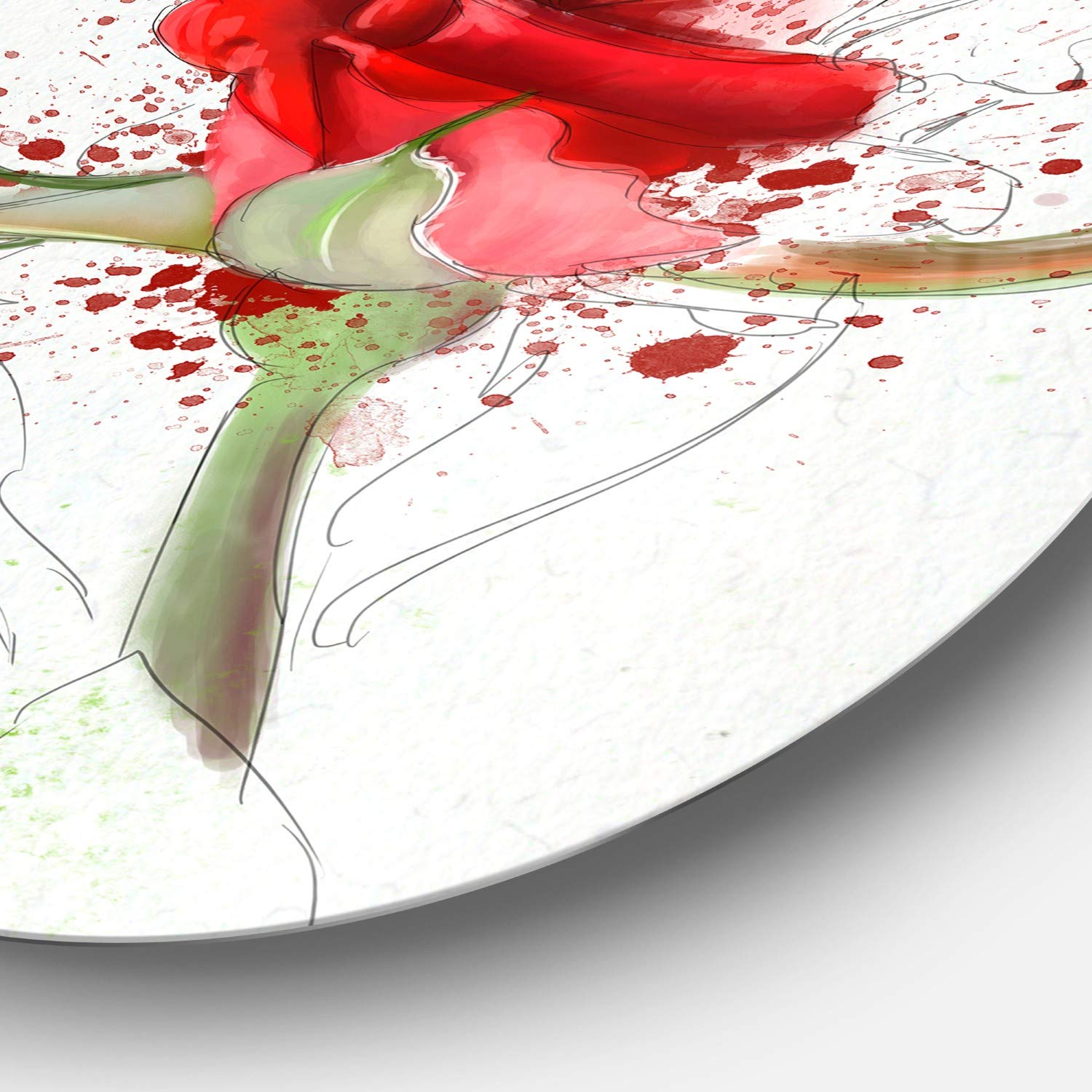 Amazon.com: Designart Bright Hand-Drawn Red Rose Sketch