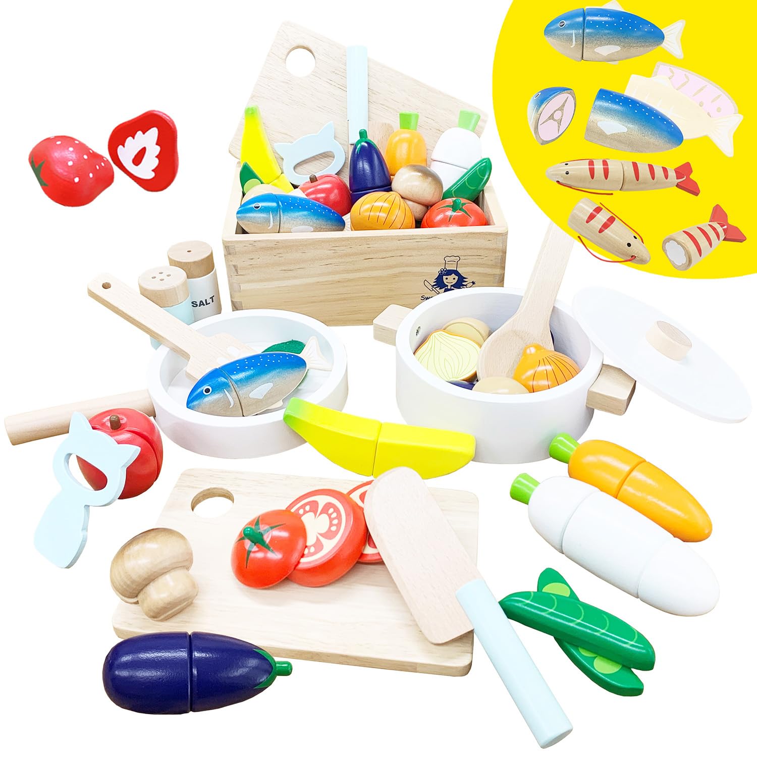 Amazon | Sweet Little Chef ままごとセット 木製 磁石 埋め込み