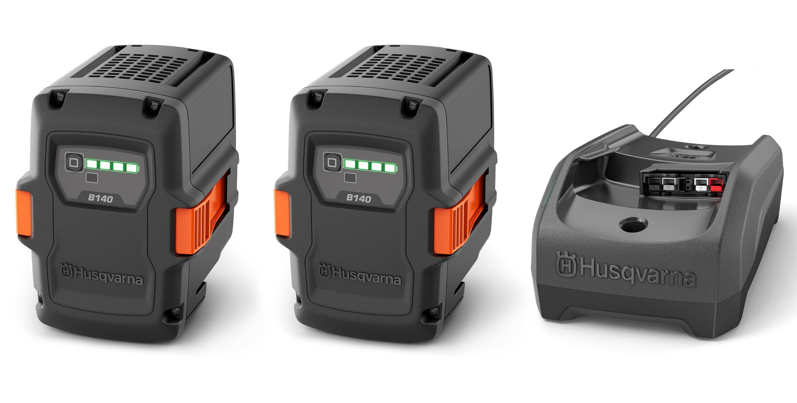 Husqvarna Power Starter Kit Original | 2x 40-B140 Akku 36V 4,0 Ah + 40-C80 Ladegerät | BLi-X Akku-Set für Husqvarna 36V Akku-Geräte