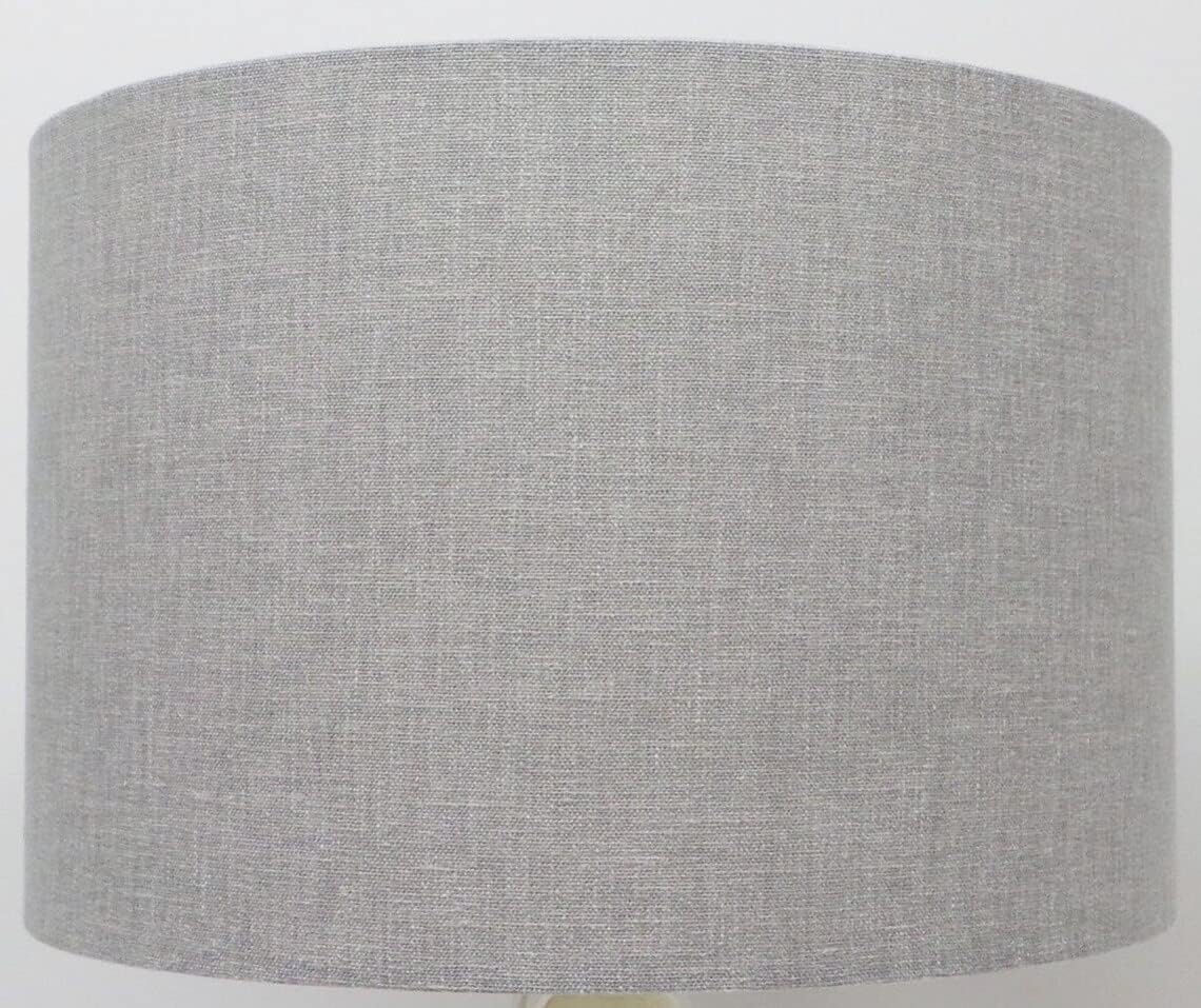 Furniture Checklist Grey Lilly Linen Style Drum Lampshade/Pendant Shade/Ceiling Lampshade/Table Lamp Shade/Floorlamp Slub Textured Fabric Effect (14''(35Cm))