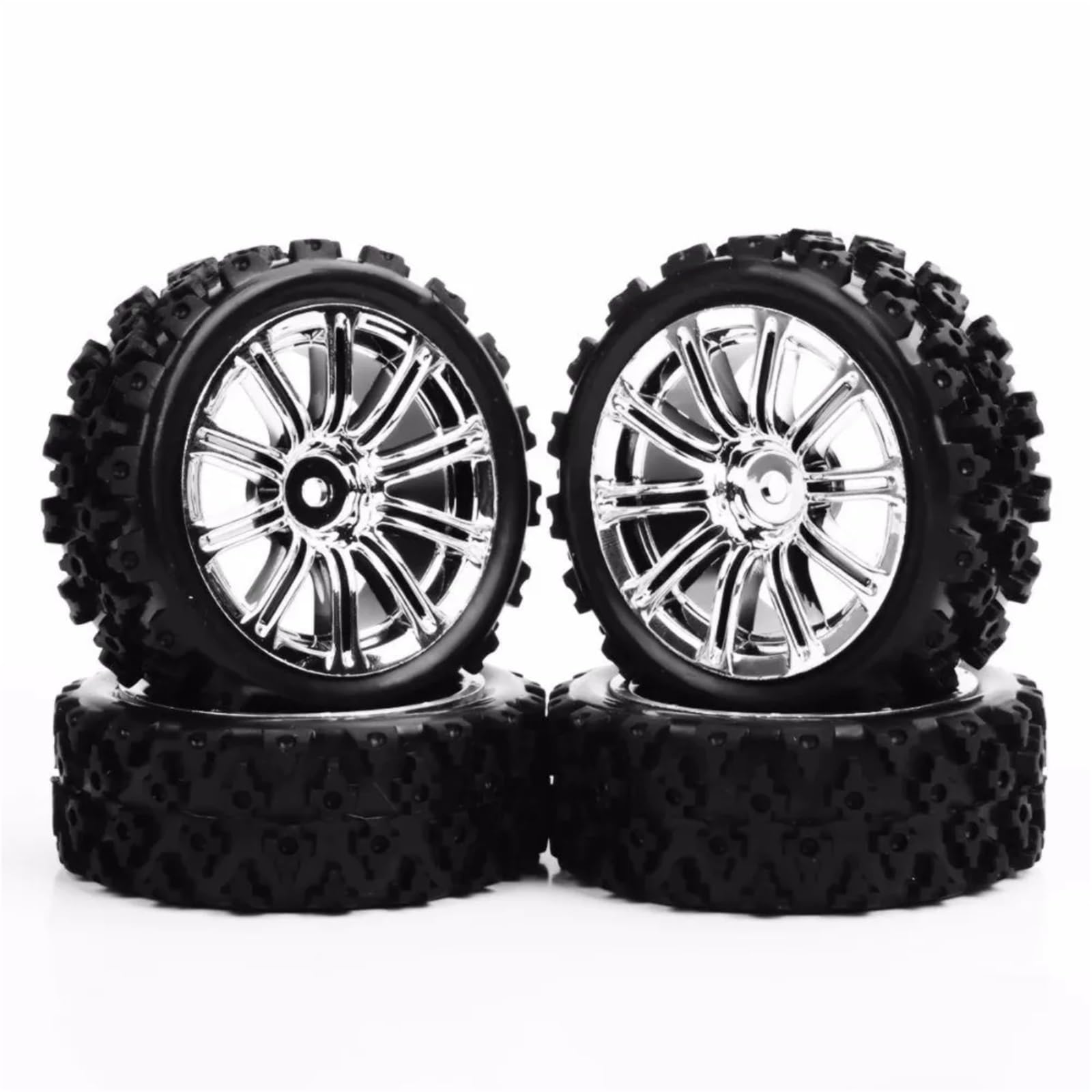 RC NeumáTicos para HSP para HPI para Racing 1/10 Escala 4 Uds Neumáticos para Rally Llanta Rueda con Compensación 6mm Modelo Coche RC Hexagonales 12mm Reemplazar Modificado