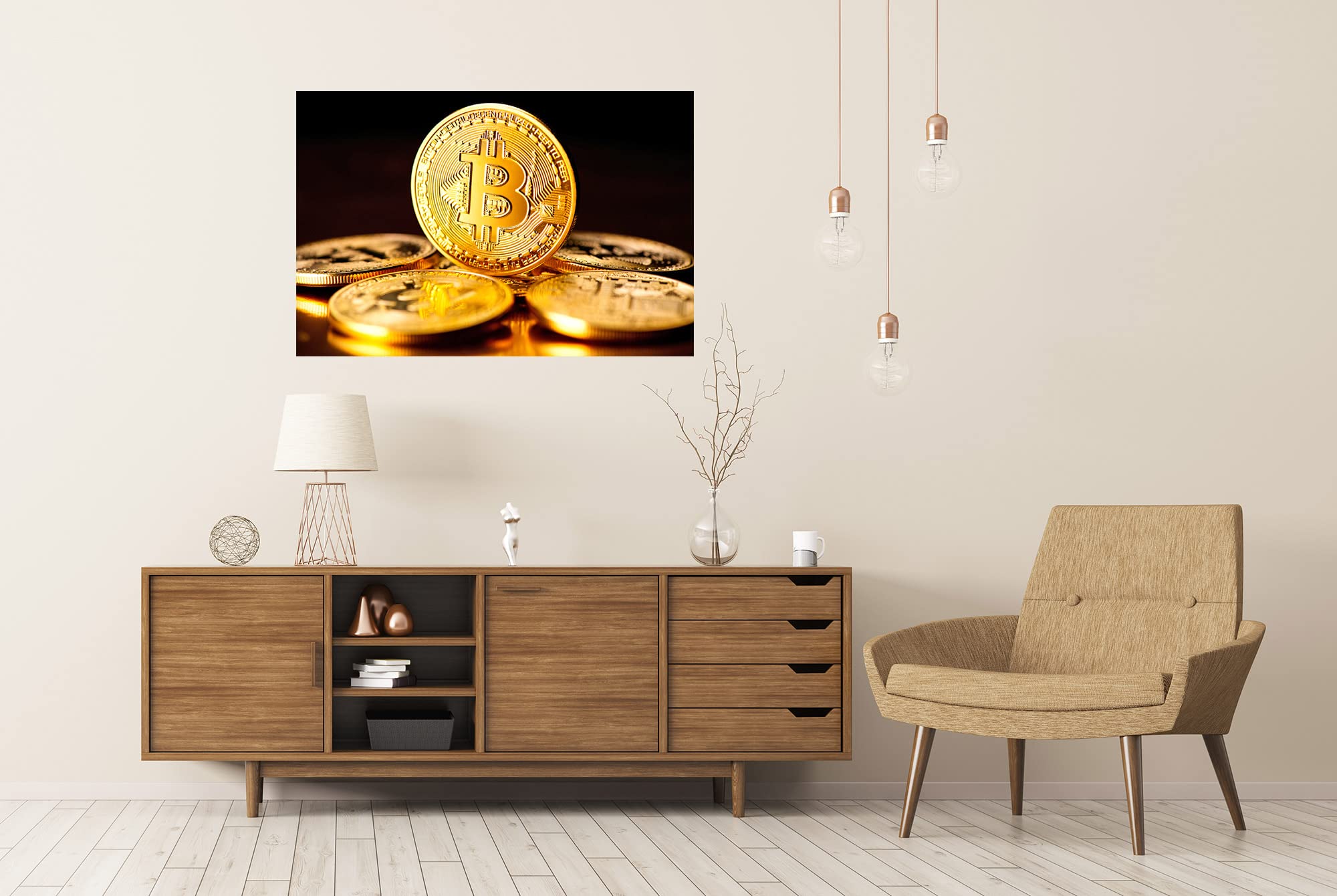 islandburner XXL Poster Bitcoin Crypto Monnaie Fond Noir Premium Photos  Impression Photo : Amazon.fr: Cuisine et Maison