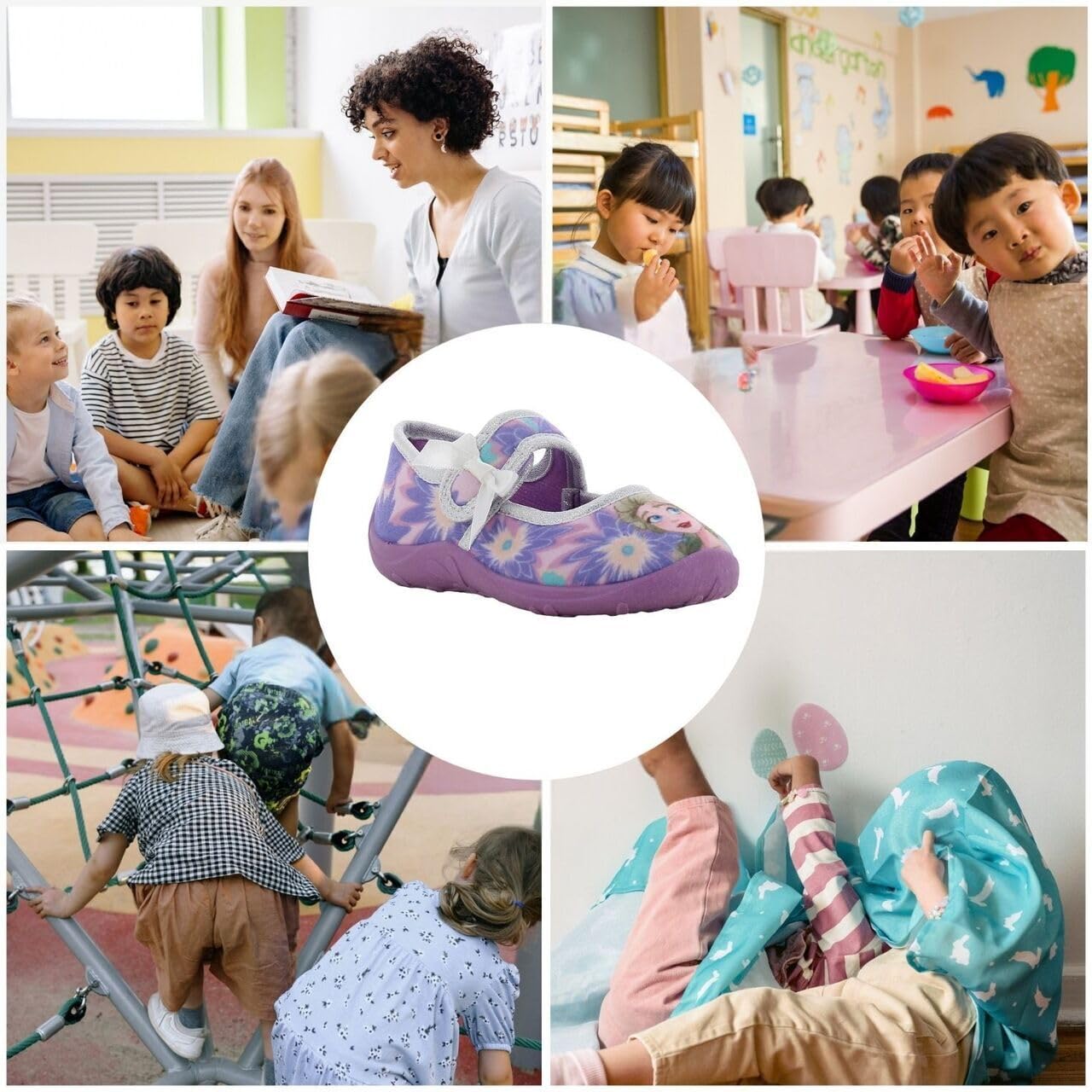 Leomil Frozen Fille Chaussons Ballerines Enfants, Idéal pour la maison et la Maternelle