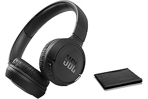 JBL Tune 510BT On-Ear Purebass Wireless Bluetooth Headphones with Cleaning Cloth - Black