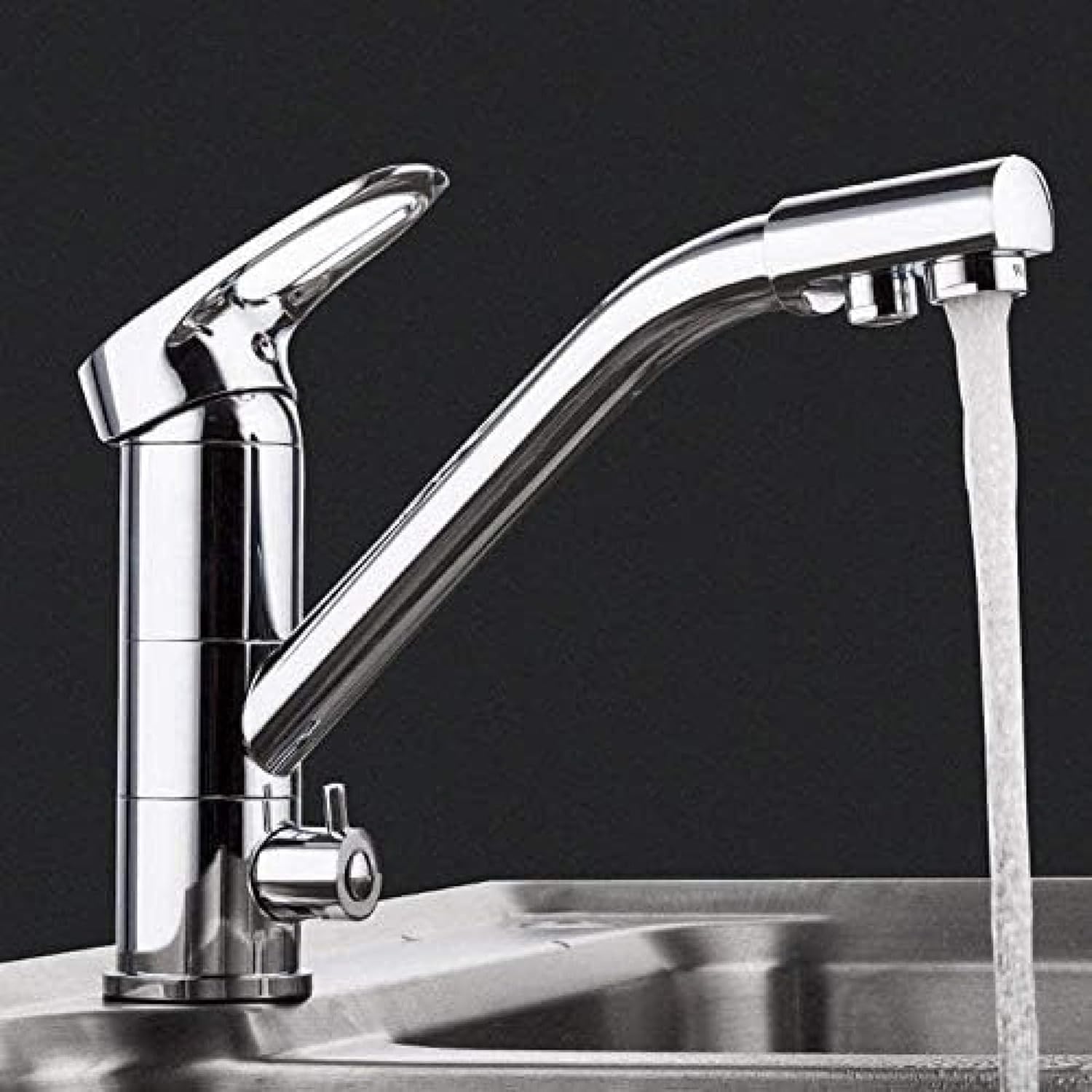 FCXWEVR Brass Kitchen FaucetSingle Handle Mixer Flexible Hot & Cold Water Sink Faucet for Easy InstallationStylish & Durable Kitchen Upgrade