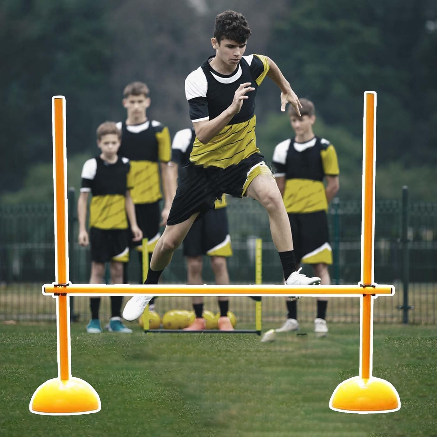 Bastones de agilidad de velocidad ajustables para fútbol, pista y campo, entrenamiento de perros y caballos, mejora el rendimiento, 180 cm