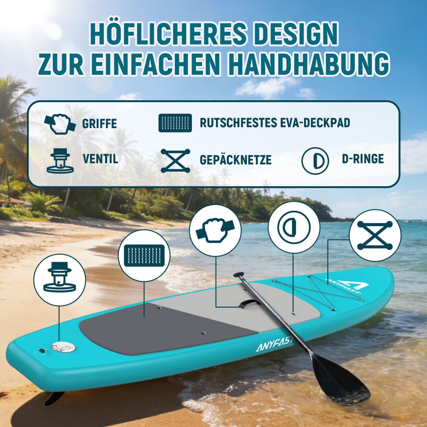 Stand up Paddle-Board-Wide-Gonfiabile-Pesca-Paddleboard - 11'x35' Ultra Stabile Wide SUP, pompa, porta macchina fotografica, guinzaglio, zaino, accessori, giovani/adulti