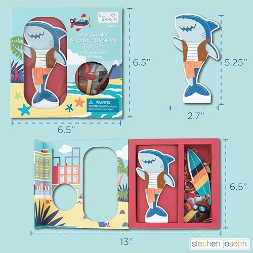 Miniatura 3 de Stephen Joseph, Muñeca de vestir magnética Dino y León