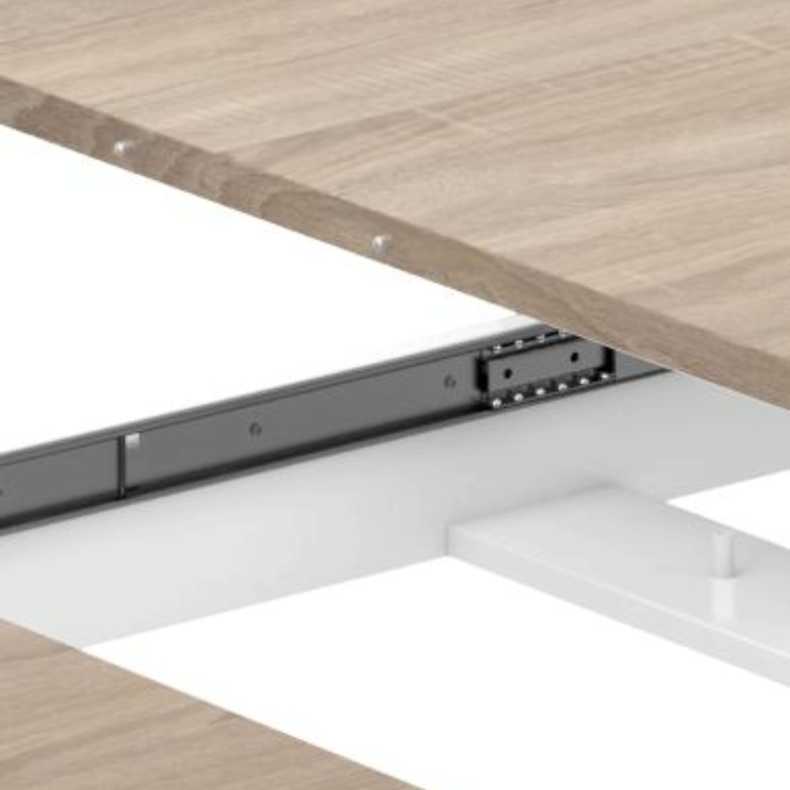 Miroytengo Mesa Extensible de Salón Comedor Kendra Color Blanco Artik y Roble Canadian 140x90 cm