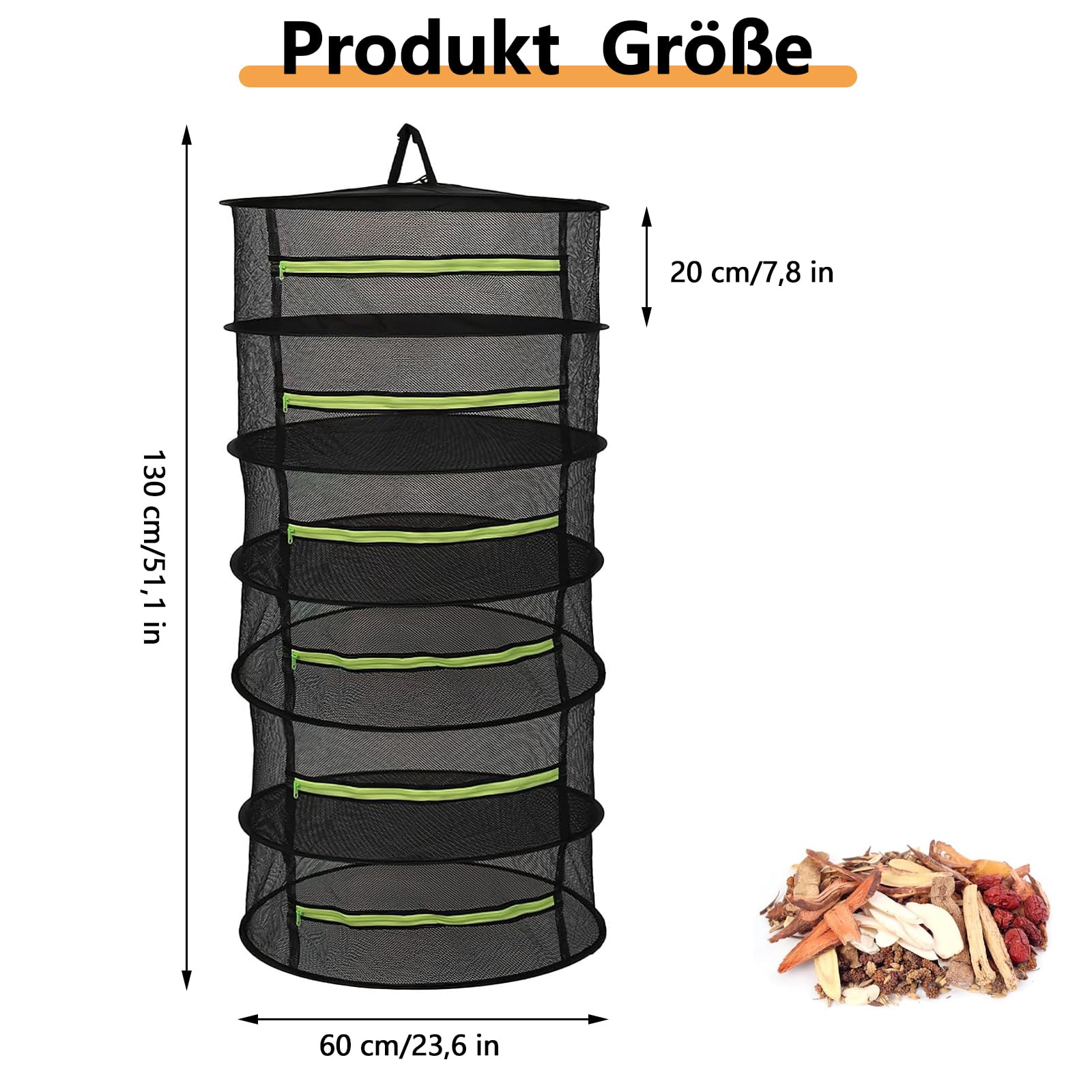 Rete Essiccazione,Essiccatore per Erbe Aromatiche a 6 Strati Sospeso, con Ganci e Cerniere, Rete per Essiccazione a Maglie per Piante, Erbe Aromatiche,Sspezie, Verdure, Carne