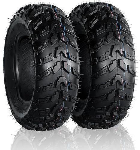 Juego de 2 neumáticos de lodo ATV 22x7-11 22X7X11 6PR 0.787 in Deep Tread Fit para Honda Recon 250 Suzuki Ozark 250 (1 par)