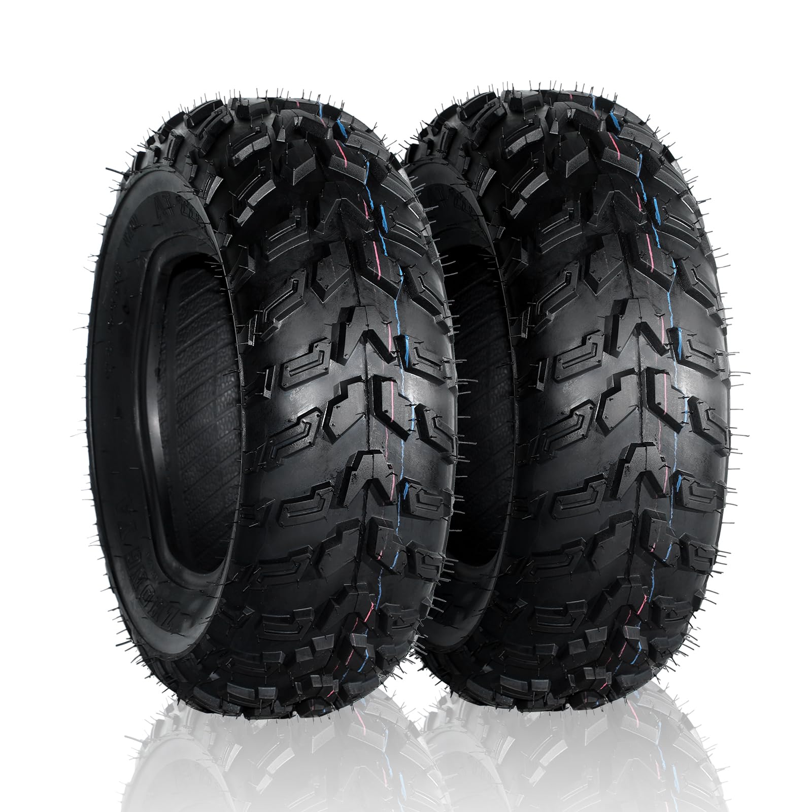 SUNROAD Set of 2 ATV Mud Tires 22x7-11 22x7x11 UTV Tires 6PR 20mm Deep Tread Fit for Honda Recon 250 Suzuki Ozark 250(1 Pair, Set of 2)