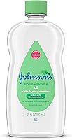 Johnson's Baby Oil with Aloe Vera & Vitamin E, 20 fl oz - Hypoallergenic Moisturizer for Delicate Baby Skin