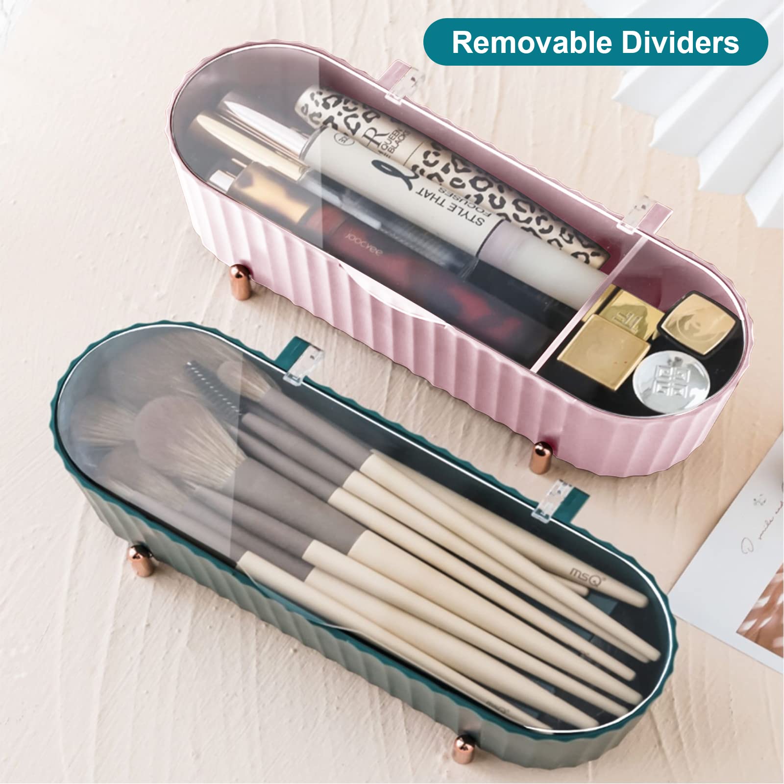 Wattepad-Aufbewahrung Mit 3 Fächern – ABS-Qtip-Halter, Wattestäbchen-Spender, Für Schminktisch & Badezimmer (weiß)