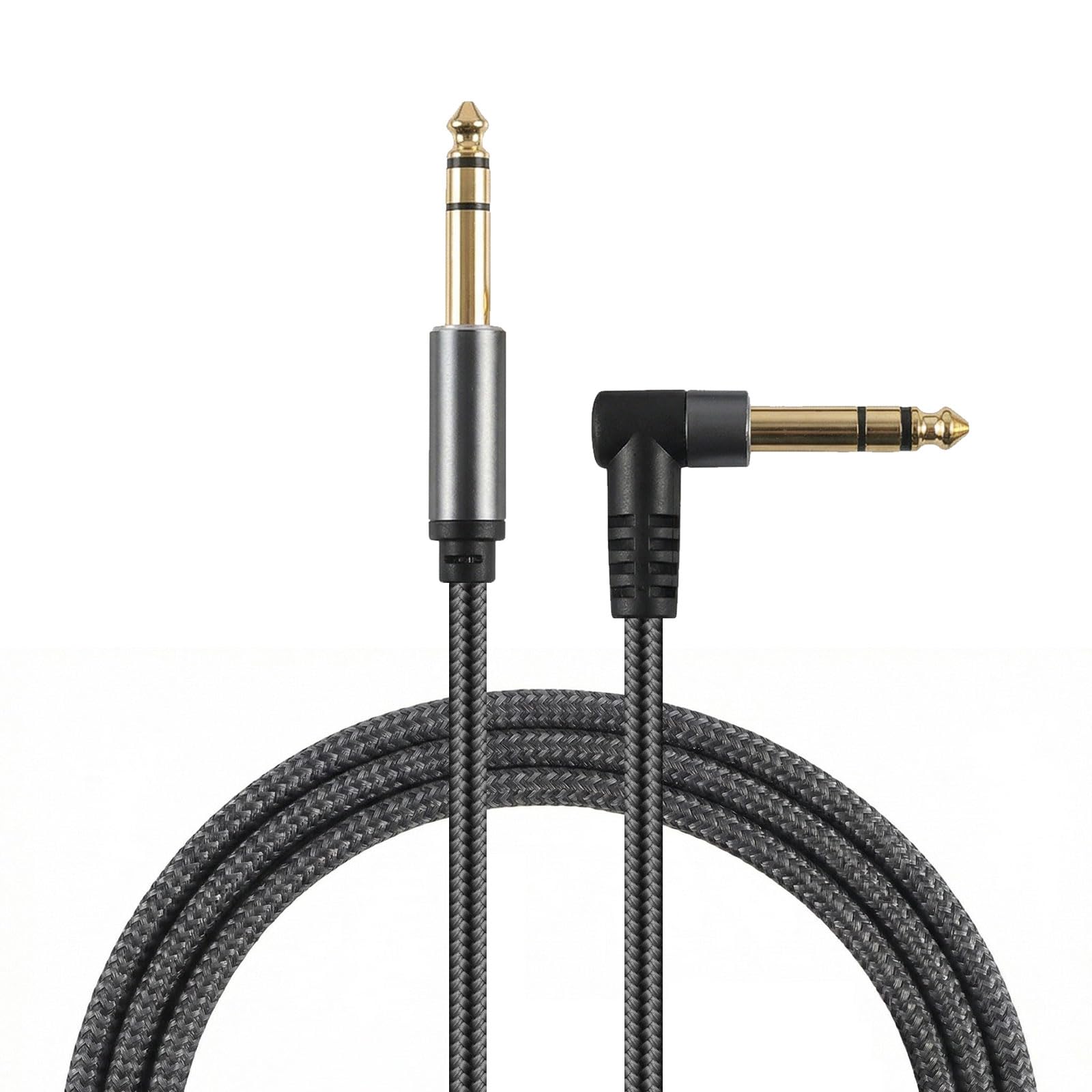 3m Câble Jack de Guitare électrique 6,35 mm, Câble d’Instrument Jack Coudé vers Jack pour Guitare Électrique, Basse, Batterie, Pédales, Amplificateurs, Mixeurs, Tuner, Haut-Parleurs