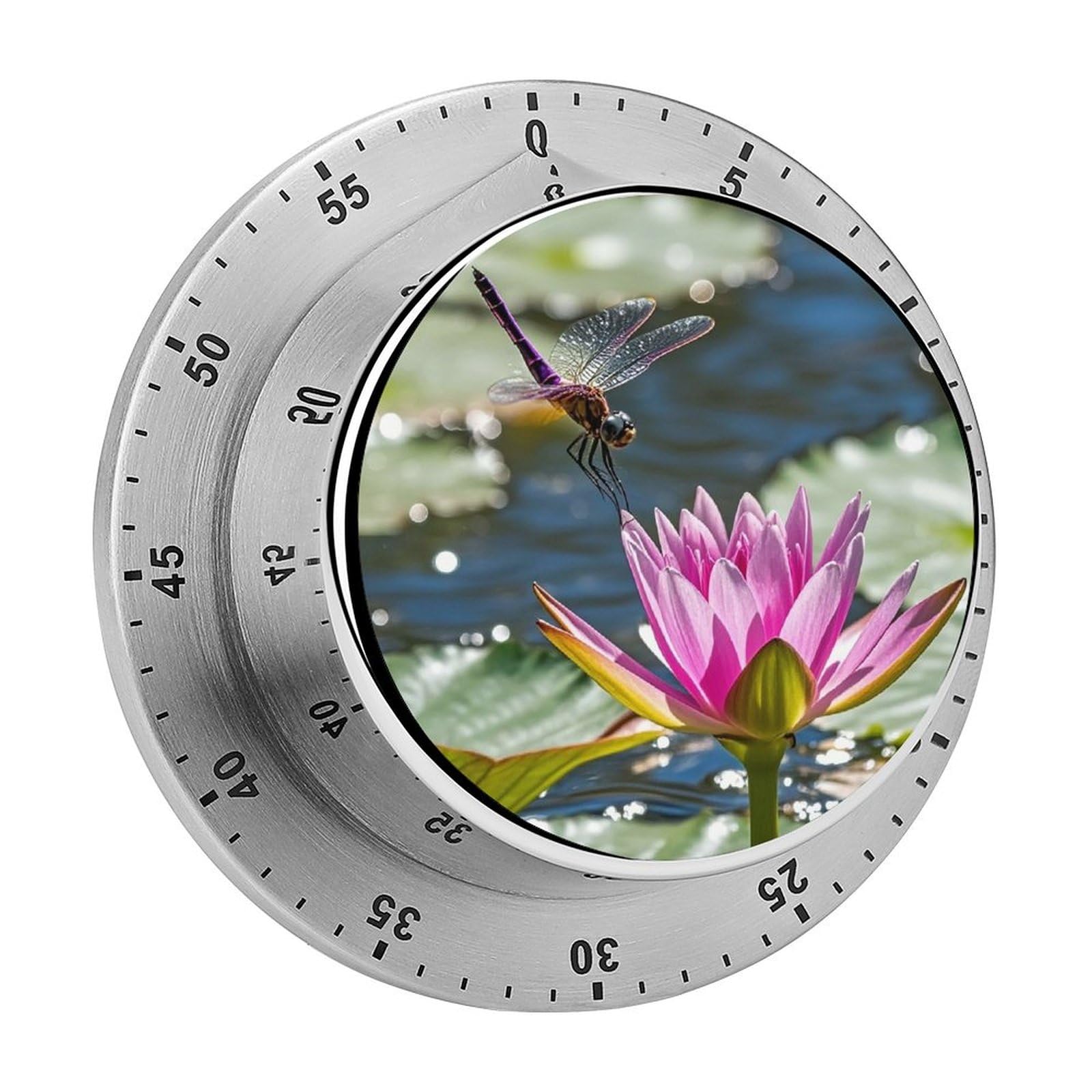 Purple Dragonfly Printed Waterproof Christmas Timer with Loud Alarm Outdoor Timer for Cooking Exercise Baking