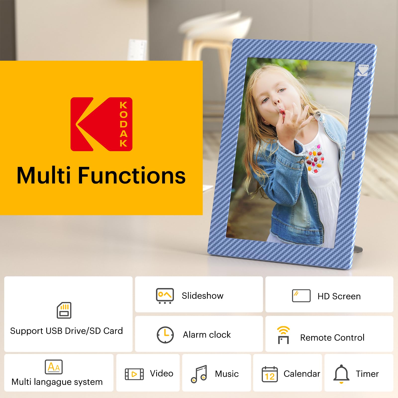 KODAK Digitale Fotolijst 10 inch No WiFi met Afstandsbediening, HD