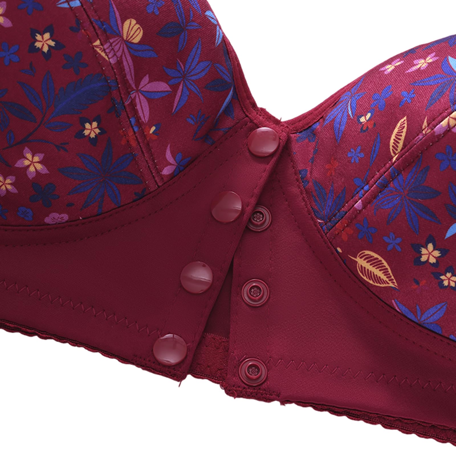 Sujetadores Broche Delantero Mujer Pack De 4 Sujetador Cierre Delantero Sin Aros Talla Grande Espalda Ancha Sujetadores Sin Aros Comodos Estampado Floral Uso Diario