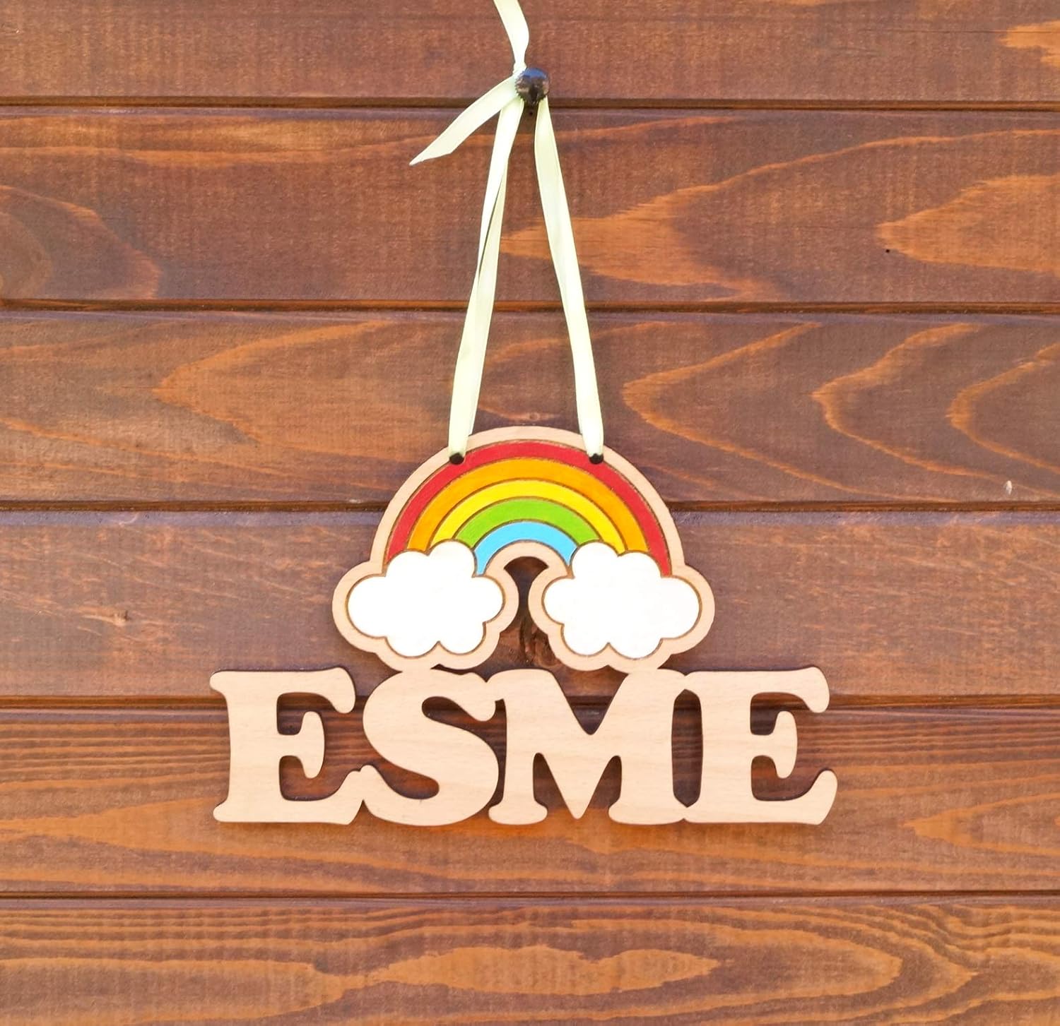 Nursery Decor, Nursery Name Sign, Rainbow Baby Name Sign, Personalized Wall or Door Hanging, Baby Shower Gift, Crib Sign, Wooden sign