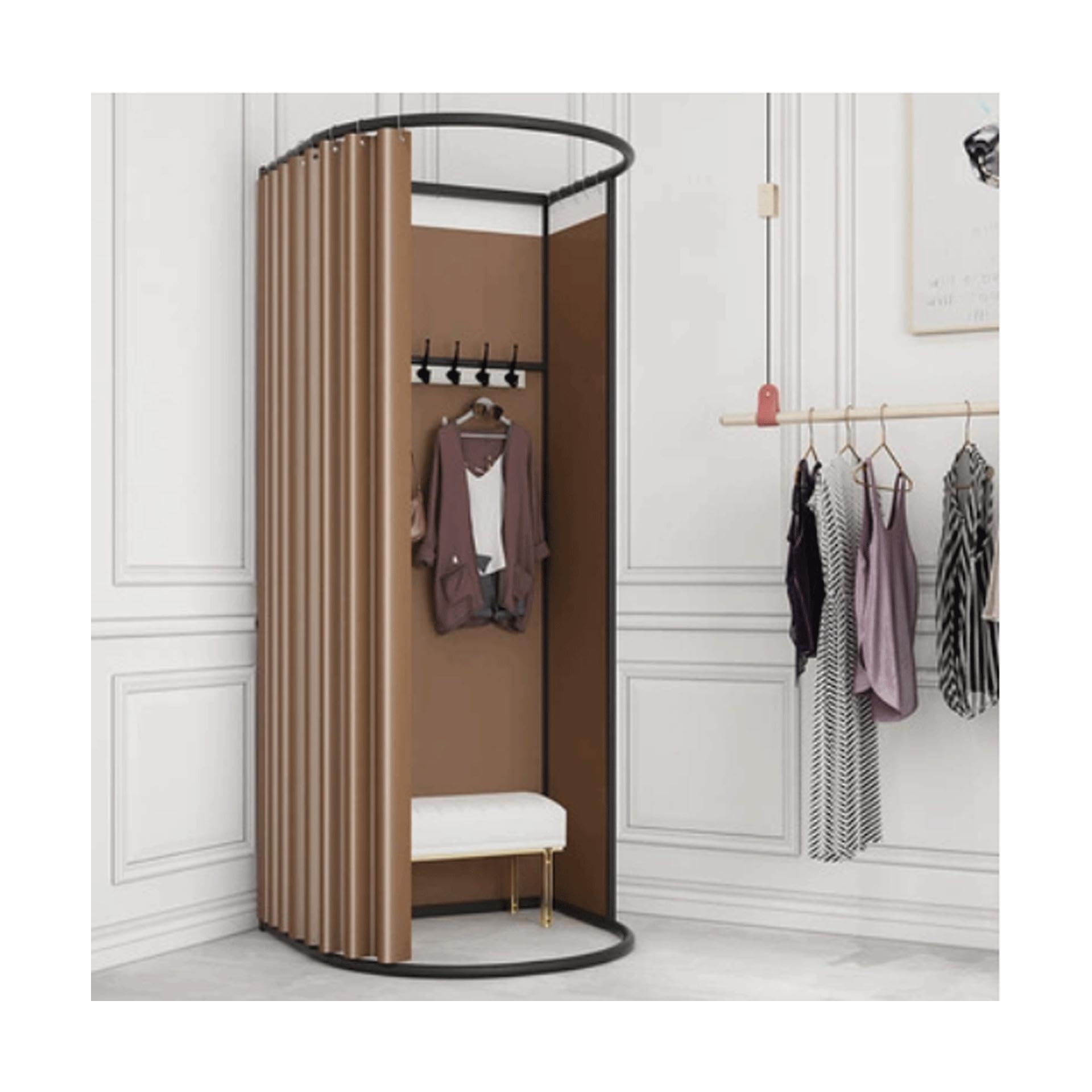 Cabine d'essayage en U pour manque place cabine temporaire pliable magasin