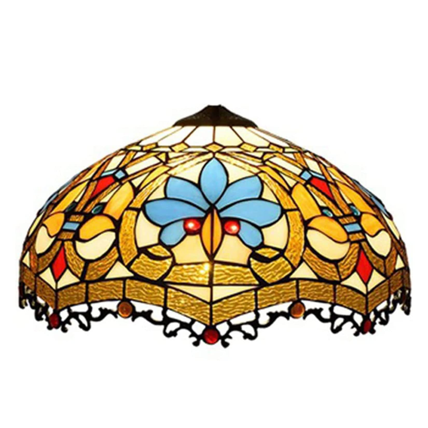 Zamiennik klosza lampy Tiffany, 40 x 23 cm, witraż, tylko z nasadką, pasuje do lampy stołowej, lampy podłogowej, lampy wiszącej, lampy sufitowej, lampy domowej, kwiatu wiśni, baroku 2