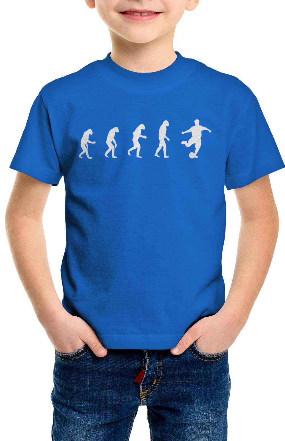 ShirtLoco Boys Evolution of Man to Soccer Player Youth T-Shirt